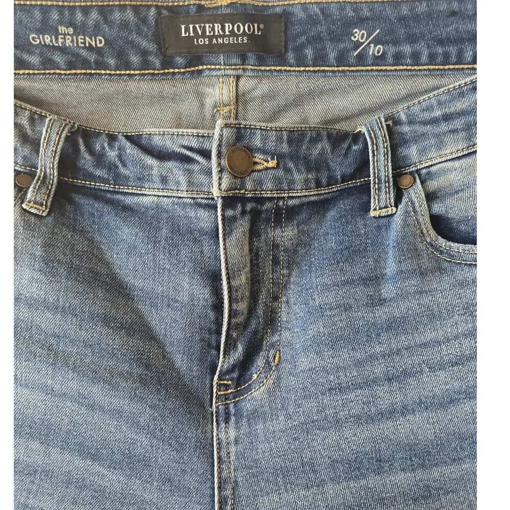 LIVERPOOL Los Angeles 'The Girlfriend" Straight Leg Blue Jeans 30/10 - Picture 6 of 12